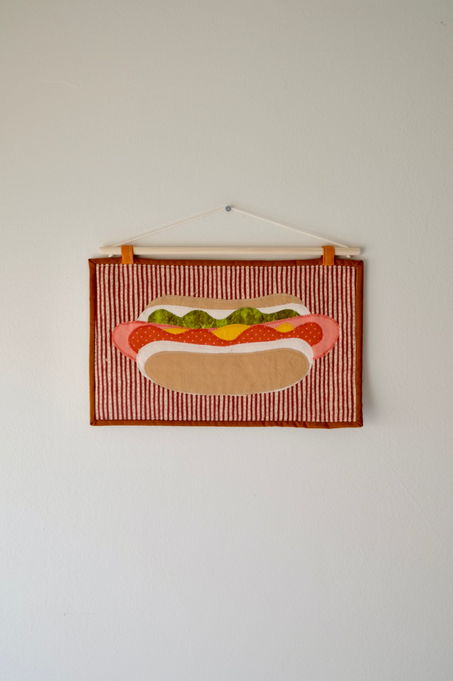 HOT DOG Quilted Wall Hanging-Colorway 1