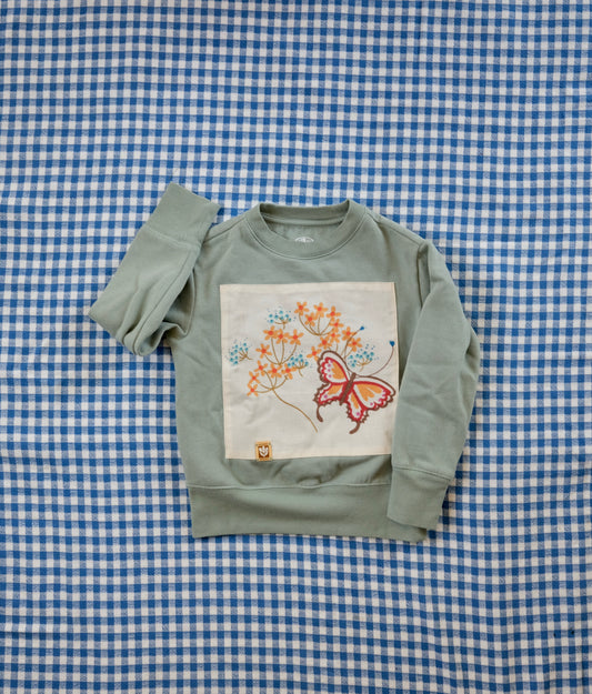 Vintage Butterfly Kiddo Crew Neck Sweatshirt - X-Small