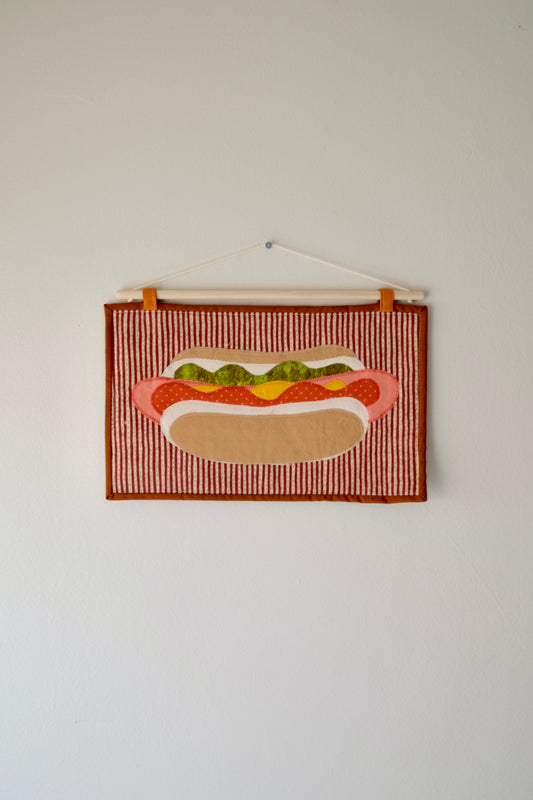 HOT DOG Quilted Wall Hanging-Colorway 1