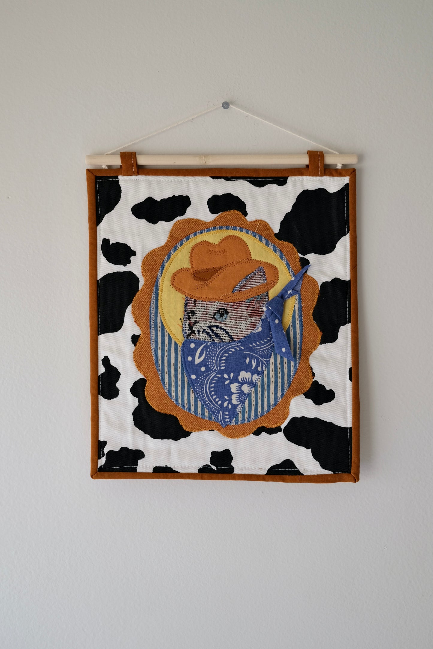 Cowboy Cat Quilted Wall Hanging