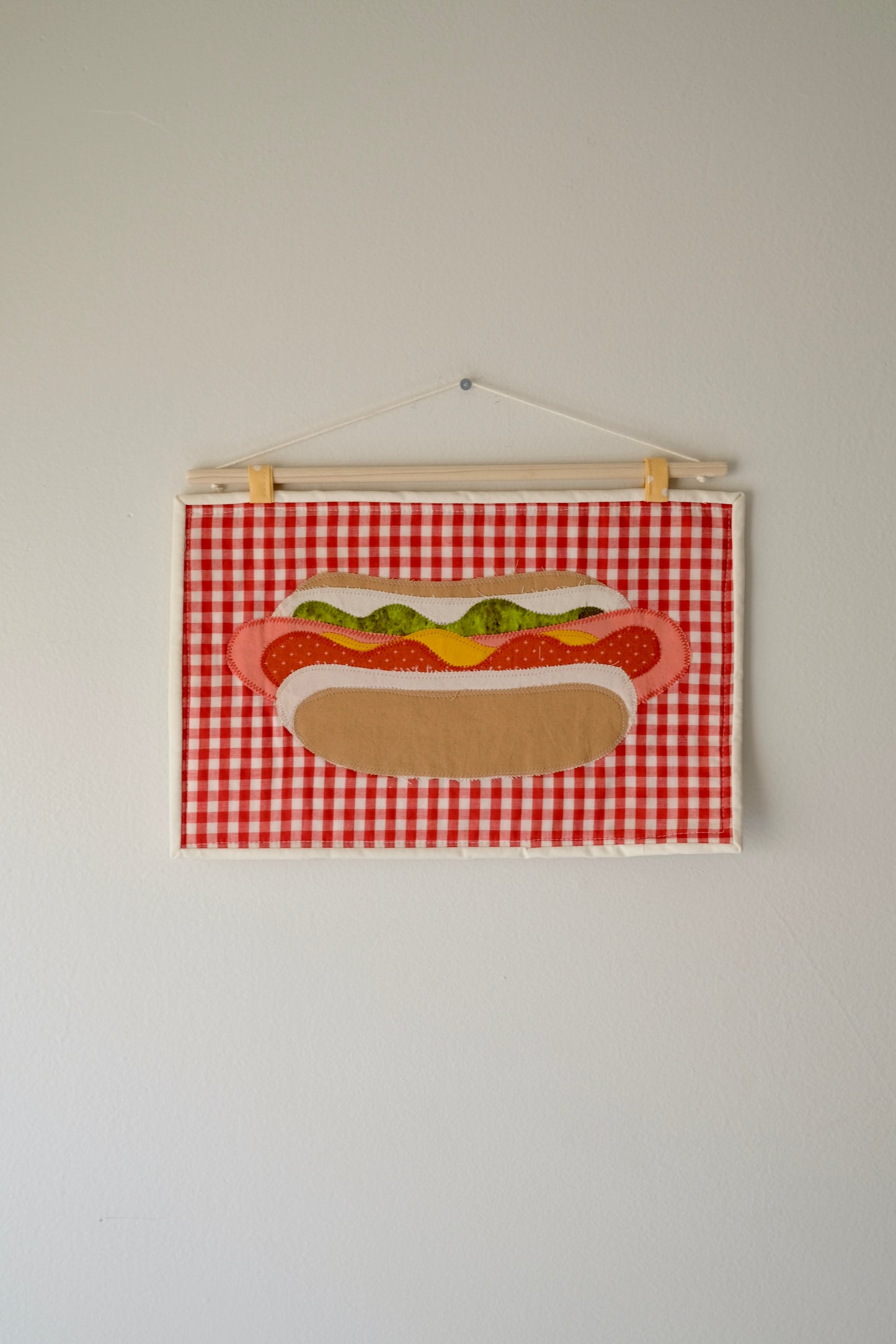 HOT DOG Quilted Wall Hanging-Colorway 2