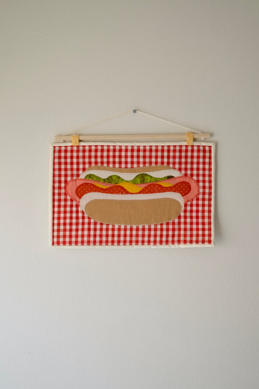 HOT DOG Quilted Wall Hanging-Colorway 2