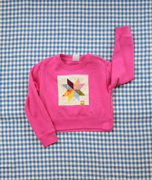 Kiddo Crew Neck Sweatshirt in Pink- X-Small